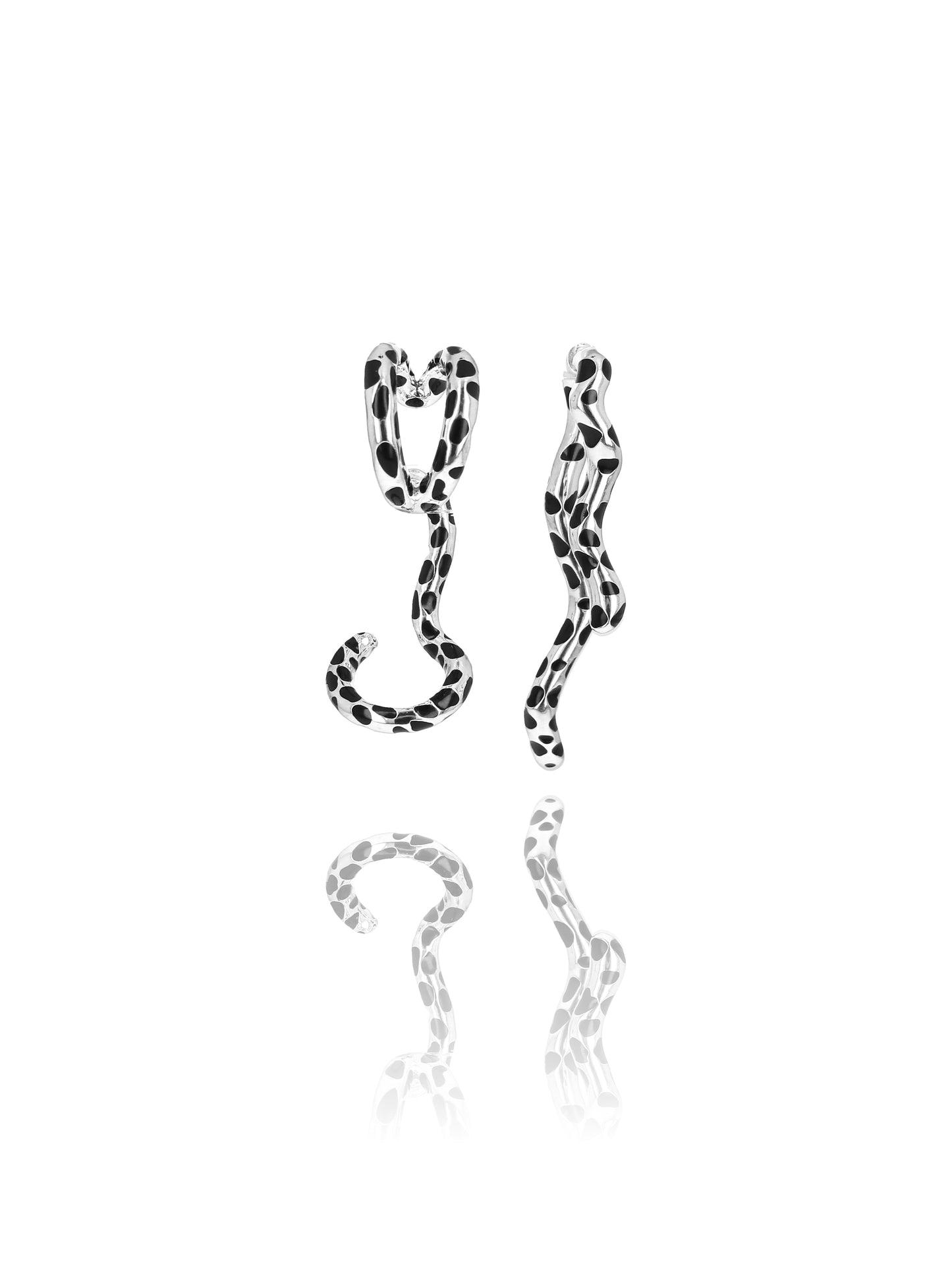 Boucles d'oreilles Léopard Assymétriques Argent