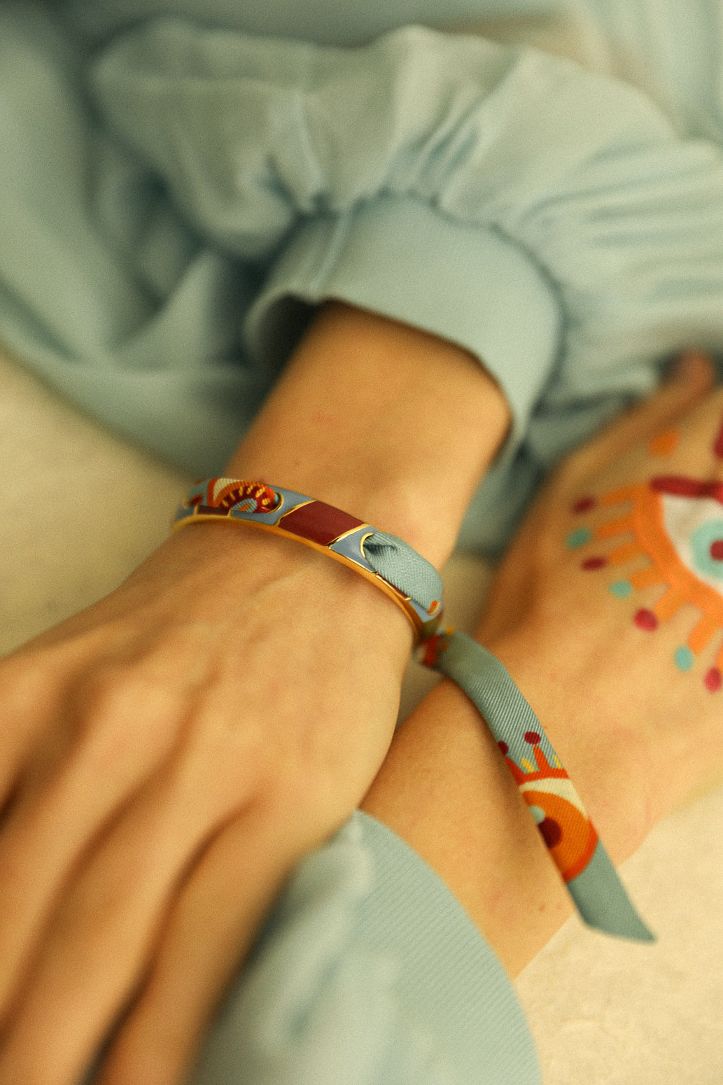 Bracelet Bim, émail bordeaux
