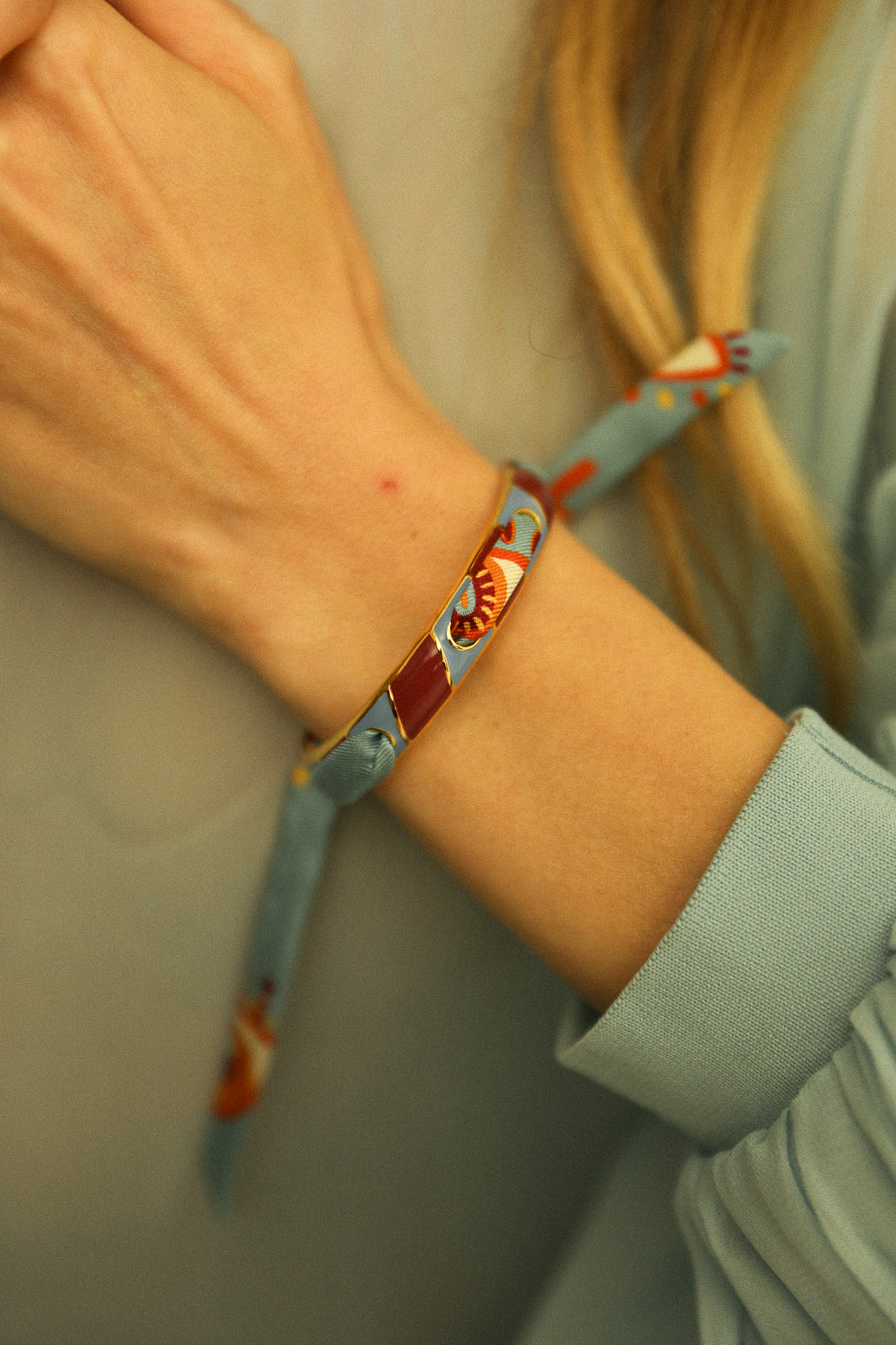 Bracelet Bim, émail bordeaux