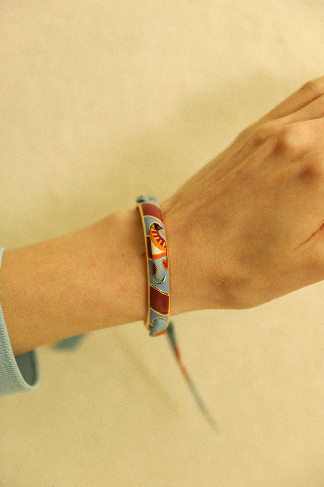 Bracelet Bim, émail bordeaux