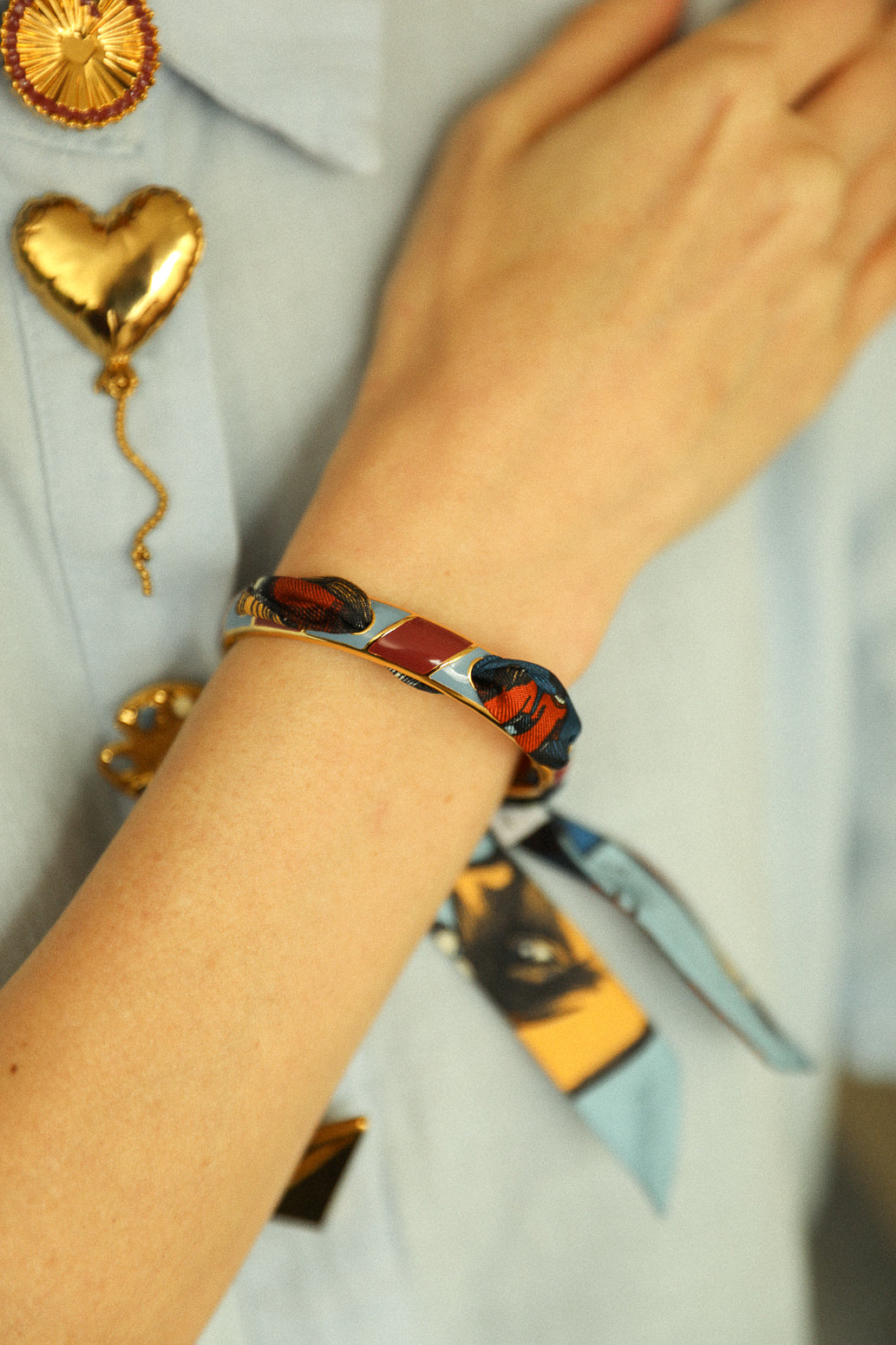 Bracelet Bim, émail bordeaux