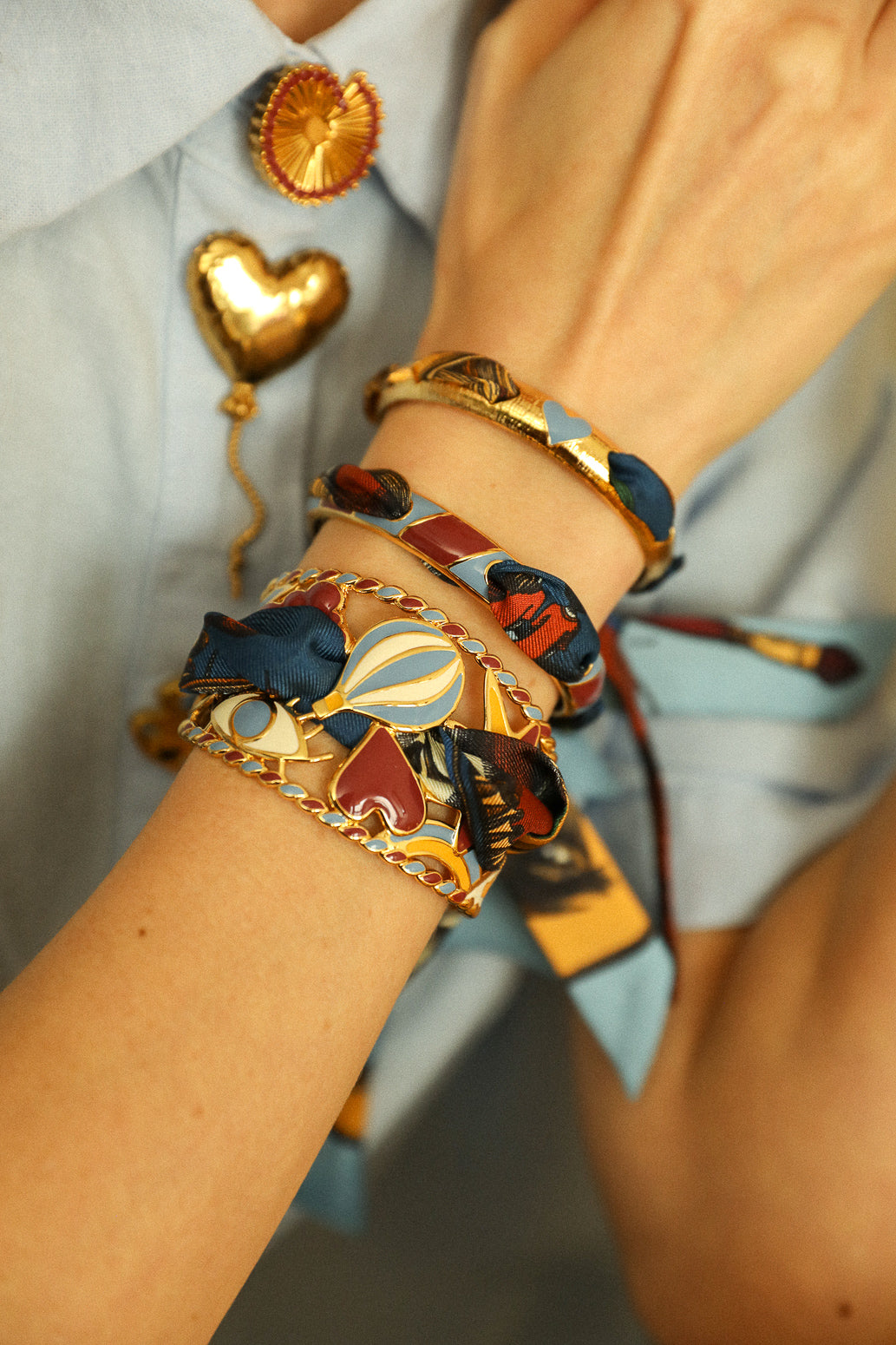 Bracelet Bim, émail bordeaux