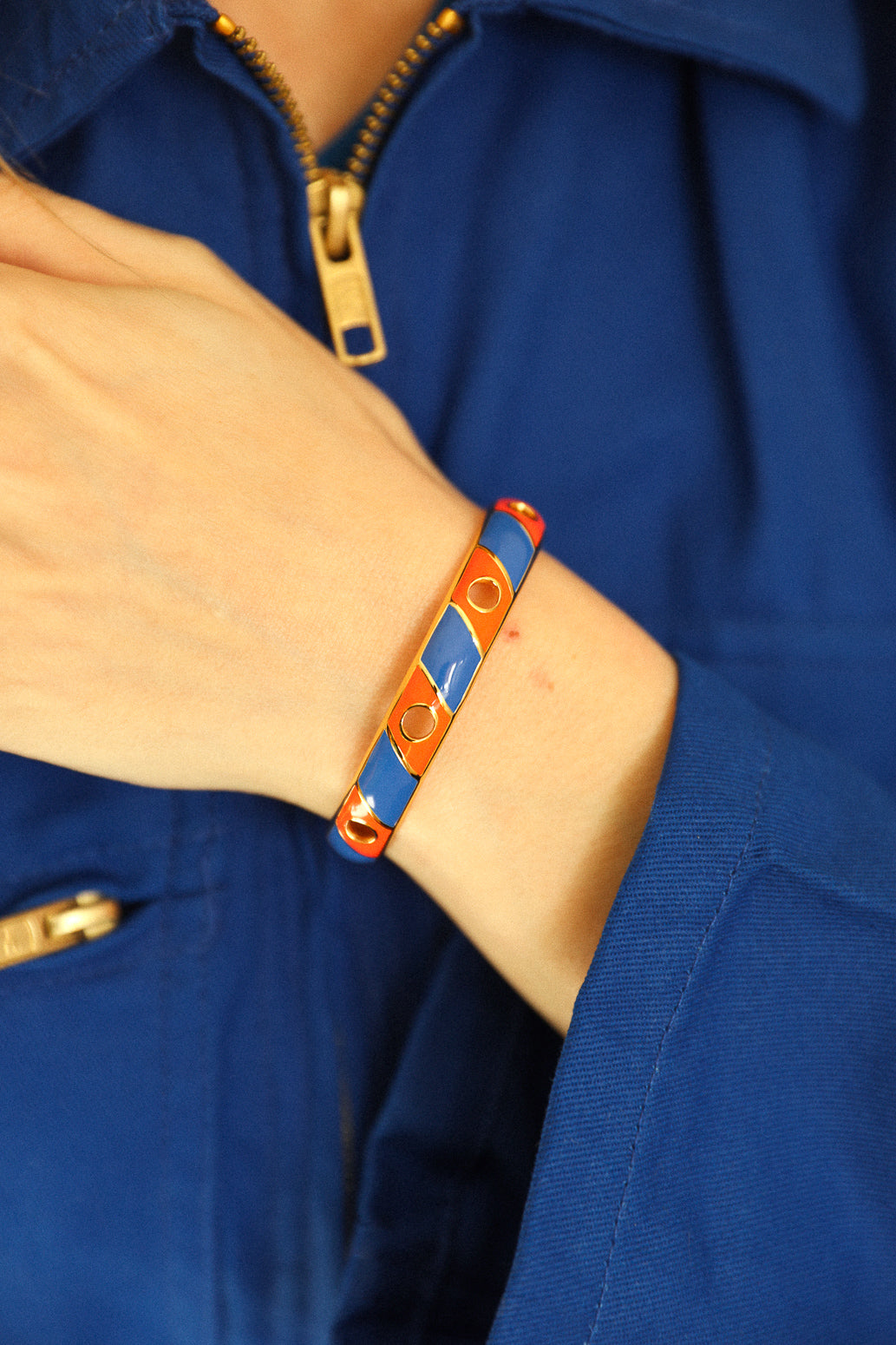 Bracelet Bim, émail orange