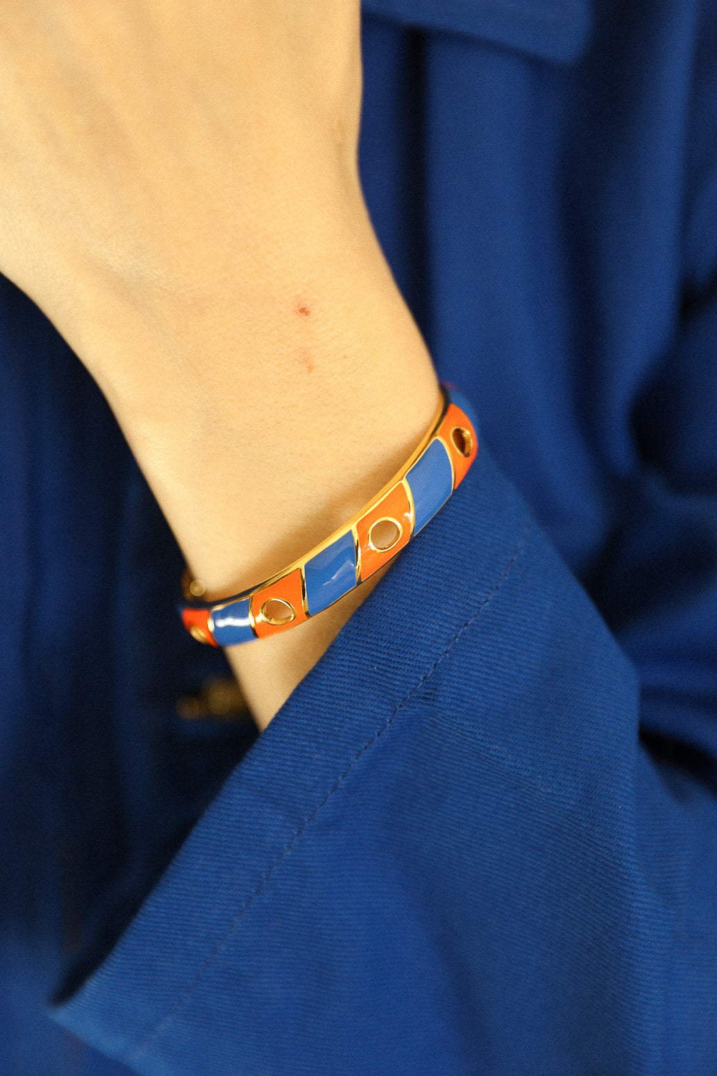 Bracelet Bim, émail orange