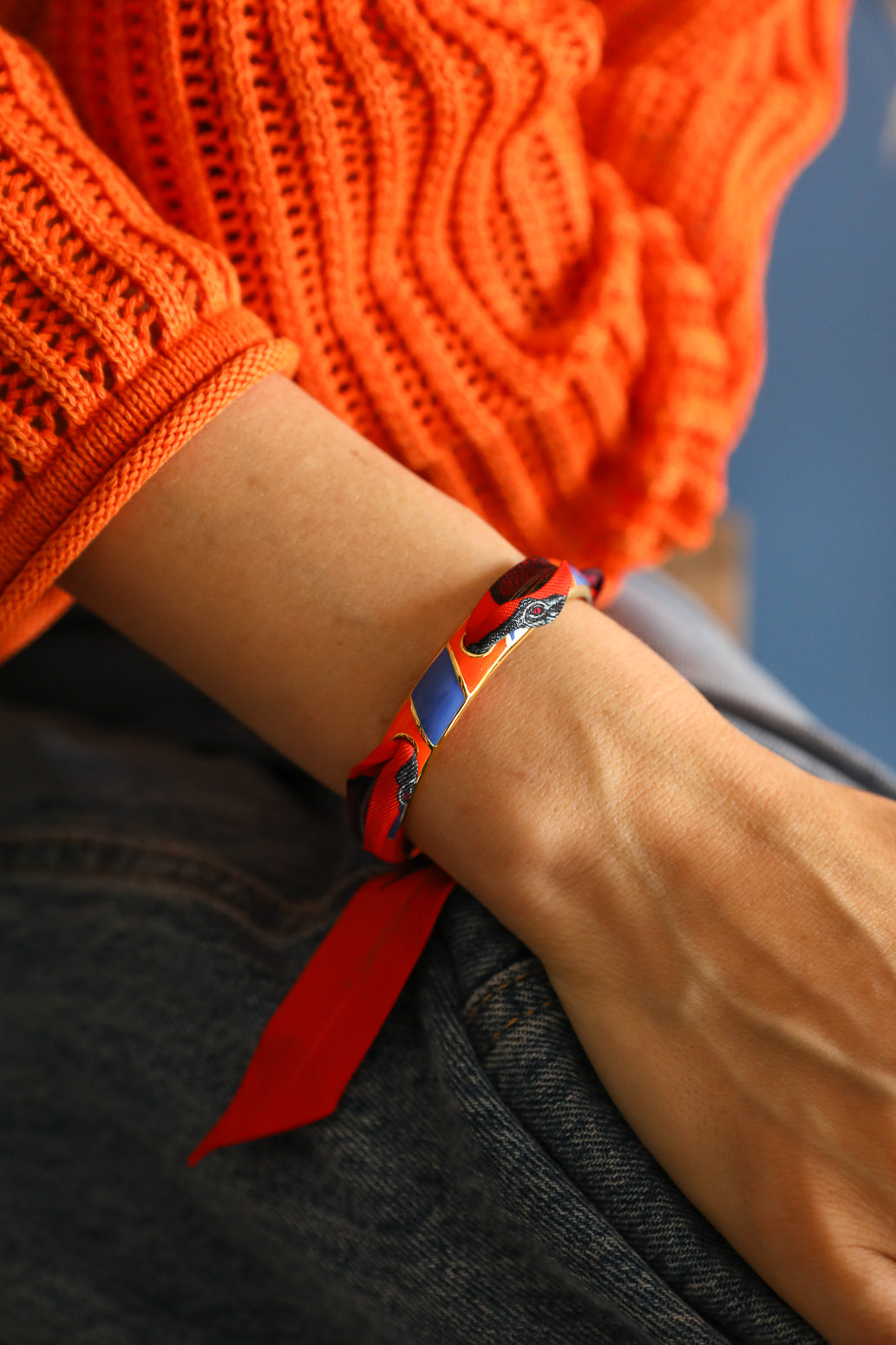 Bracelet Bim, émail orange