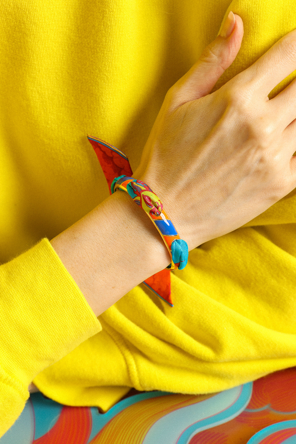 Bracelet Bim, émail orange