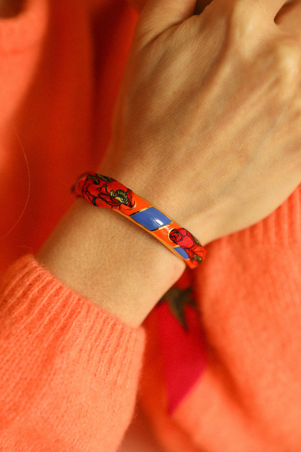 Bracelet Bim émail orange, Printemps N°26