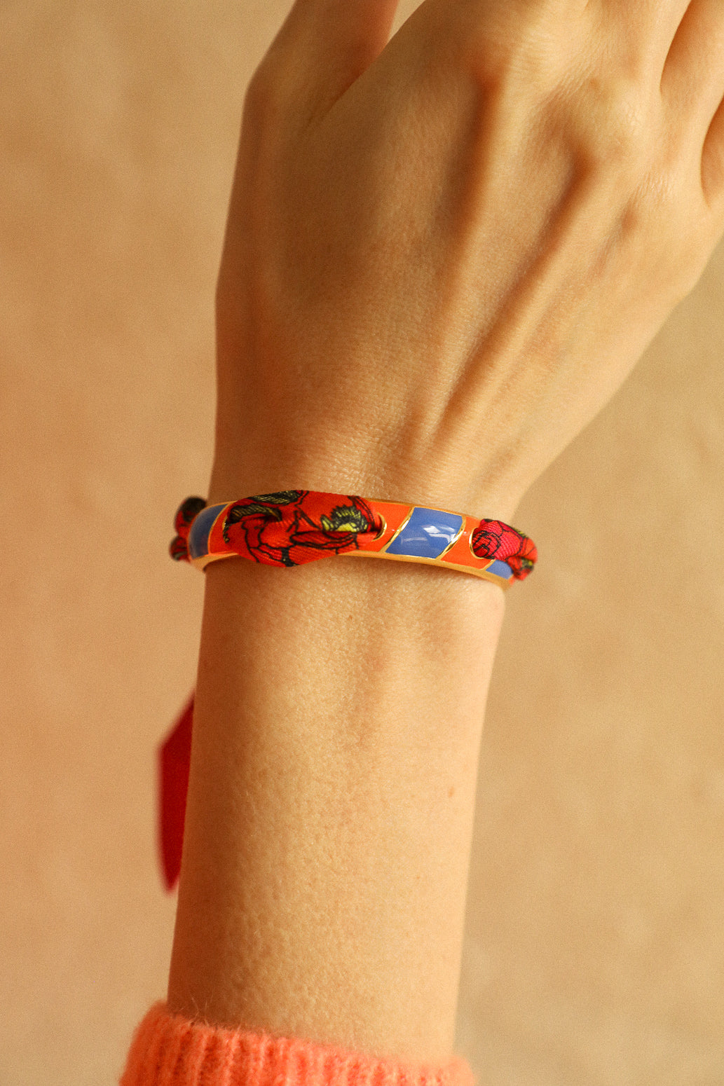 Bracelet Bim, émail orange