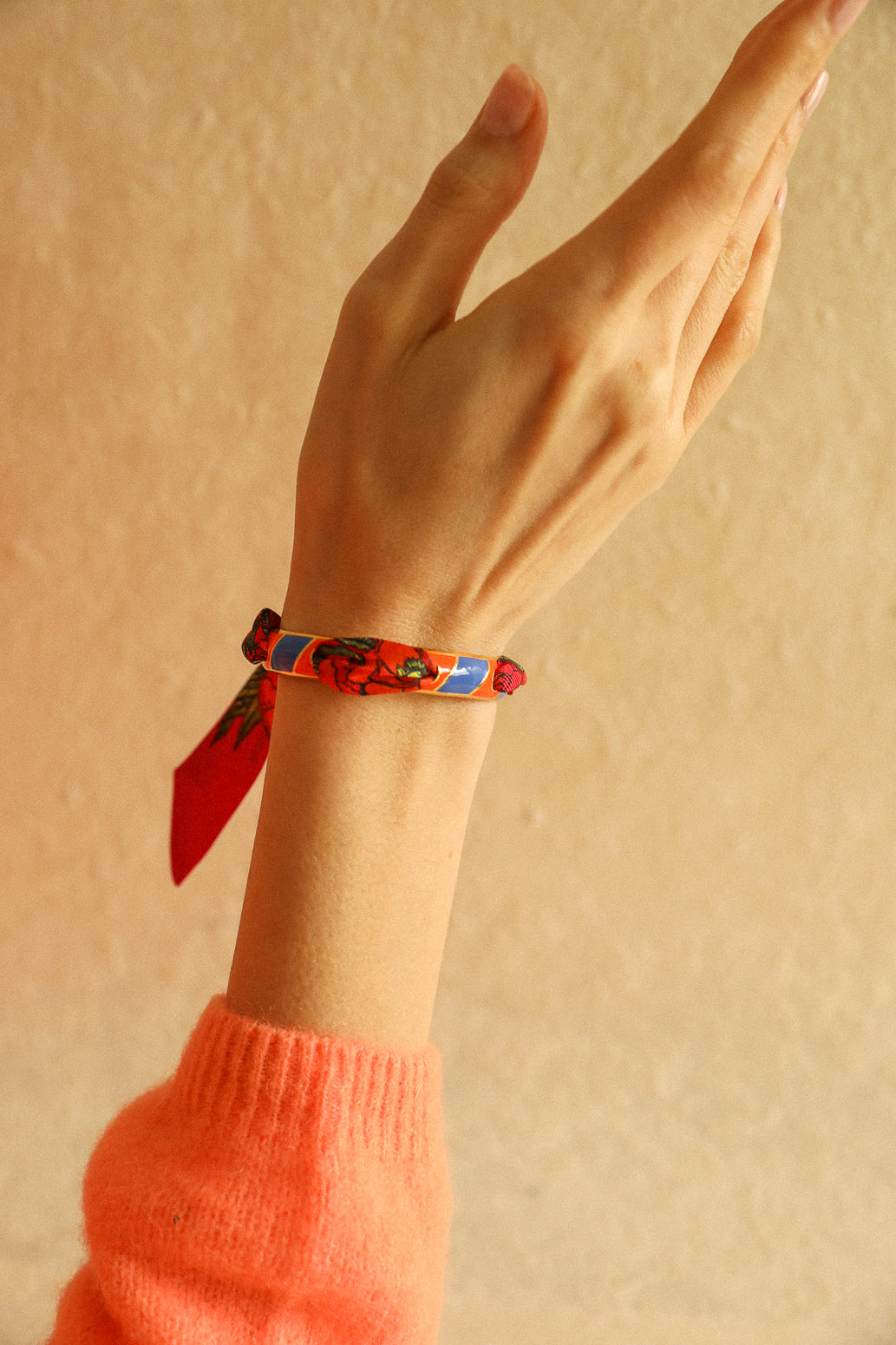 Bracelet Bim, émail orange