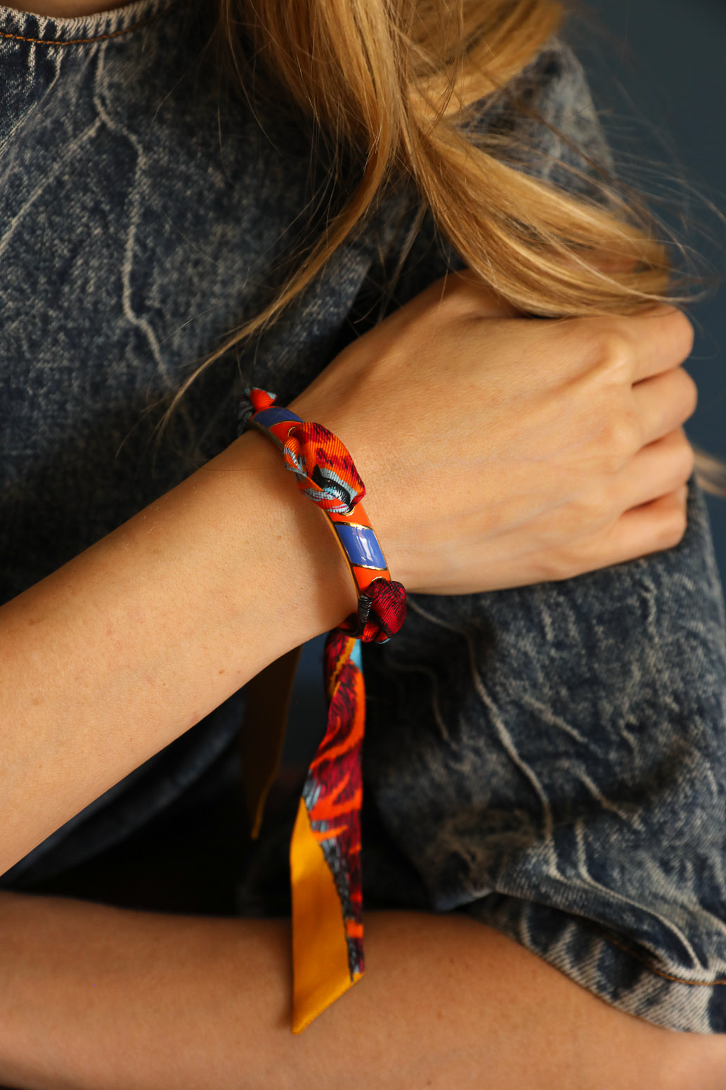 Bracelet Bim, émail orange