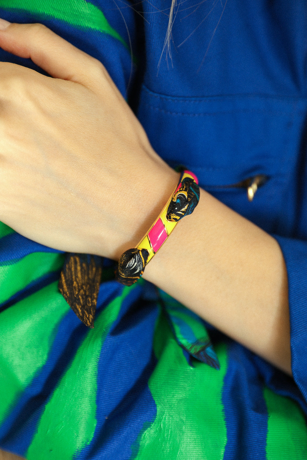 Bracelet Bim, émail rose