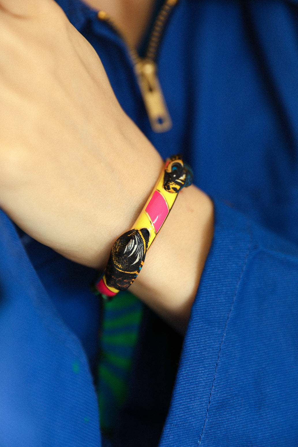 Bracelet Bim, émail rose