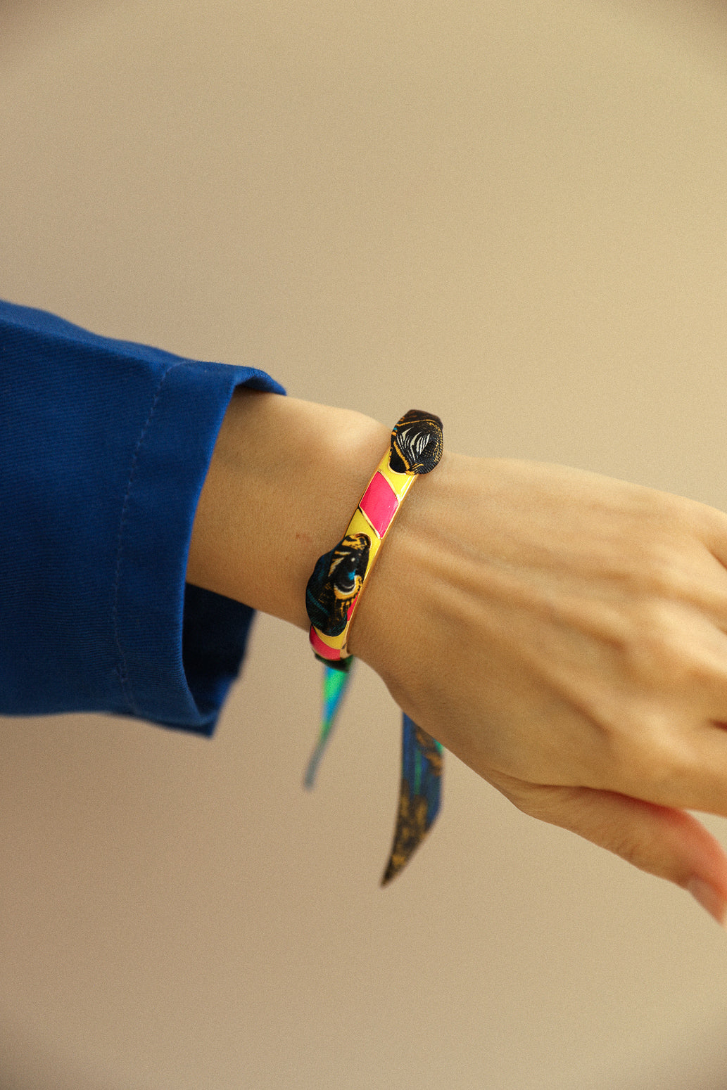 Bracelet Bim, émail rose