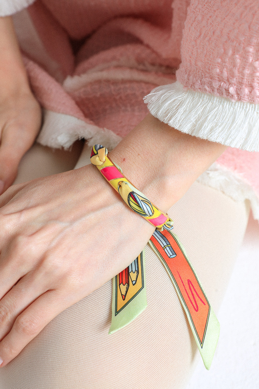 Bracelet Bim, émail rose