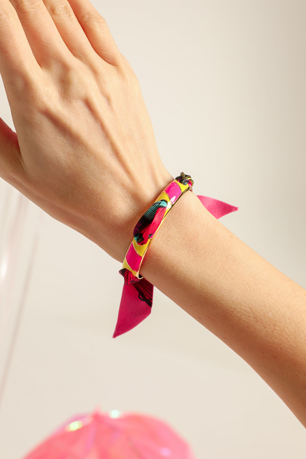 Bracelet Bim, émail rose