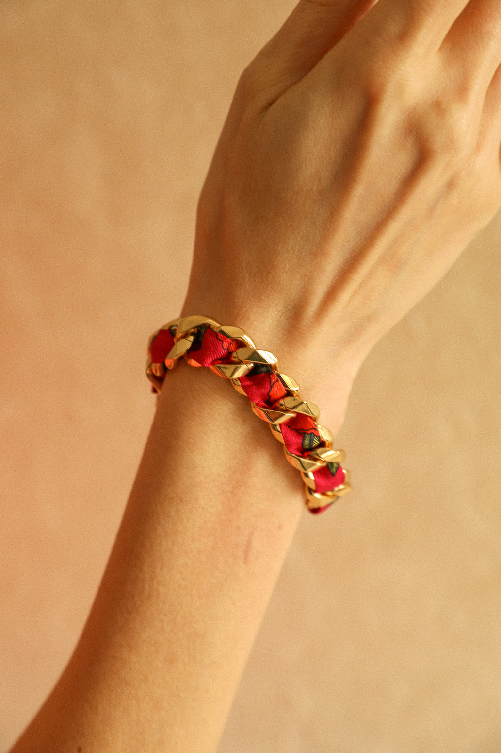 Ruban en soie 1cm Pivoines Flashy