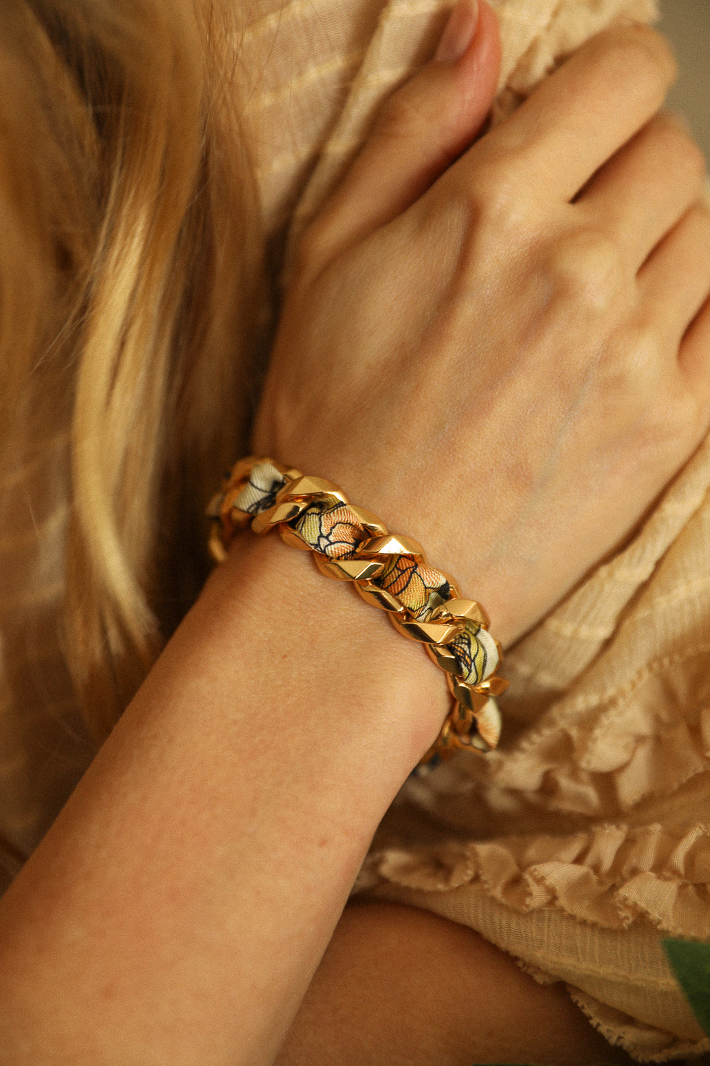 December bracelet and its Luckyou ribbon, water green