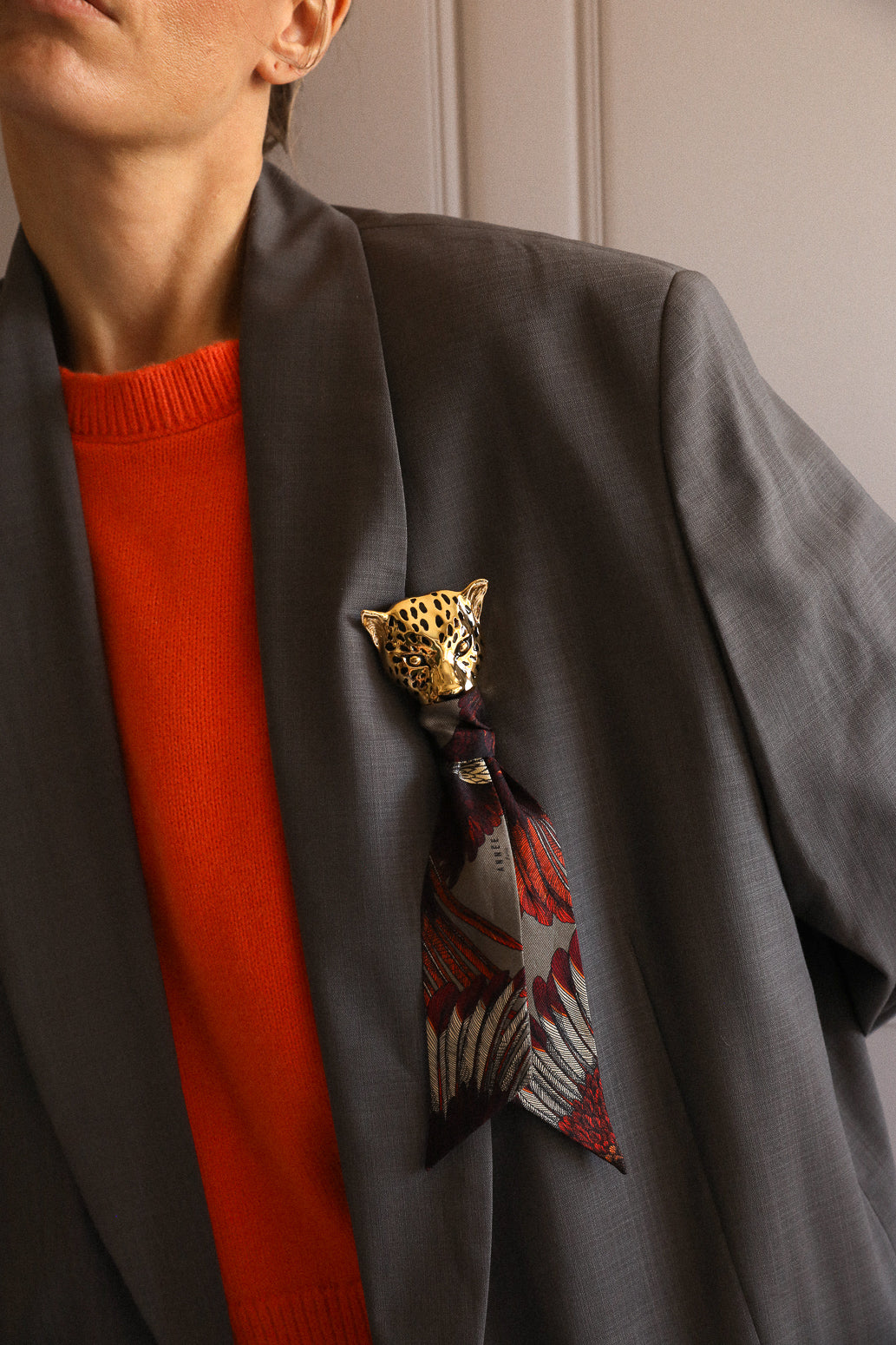 Broche Léopard émaillée or, Automne N°26