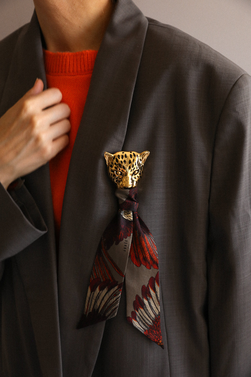 Broche Léopard émaillée or, Automne N°26