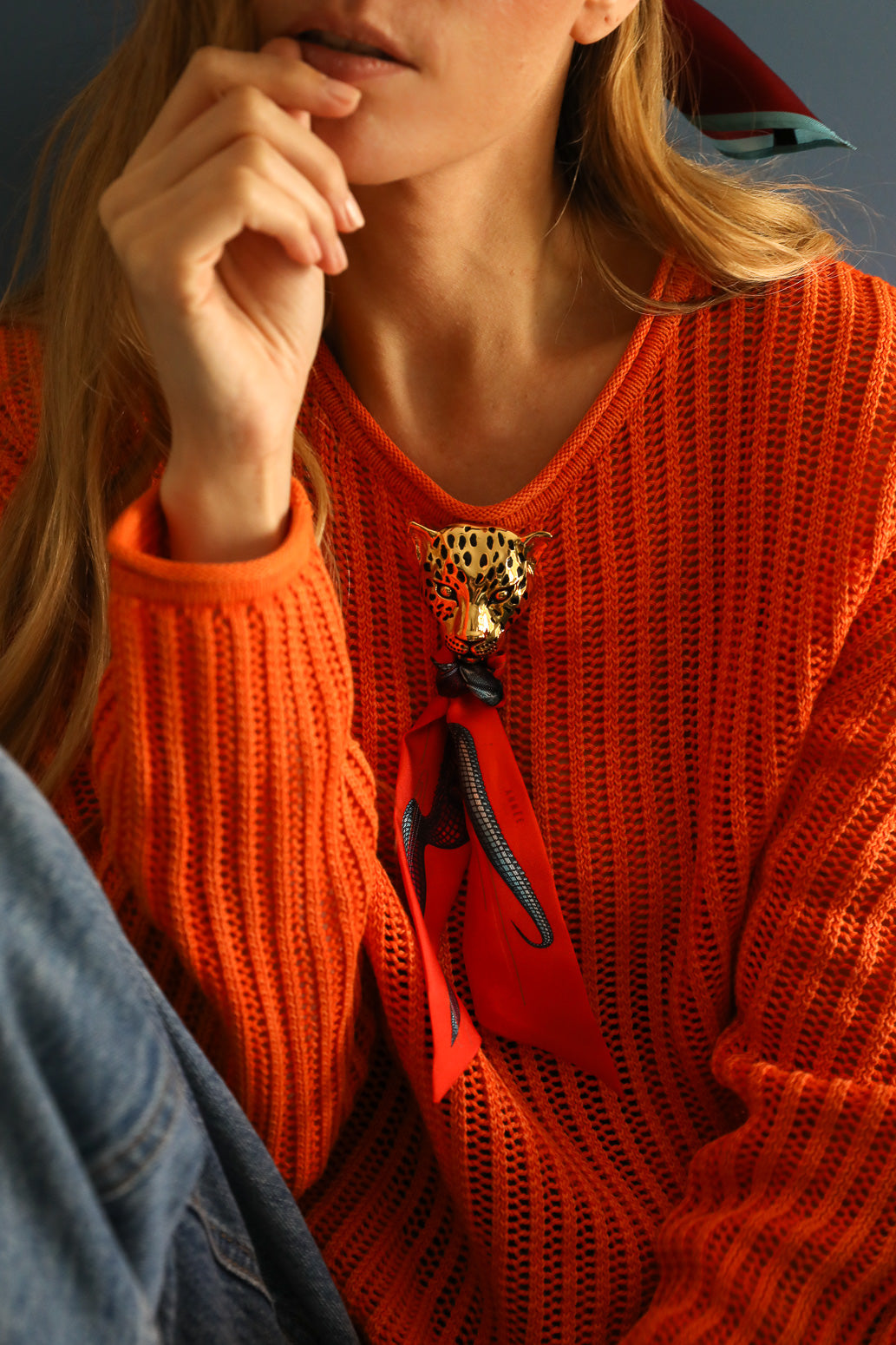 Broche Léopard émaillée or, Automne N°26