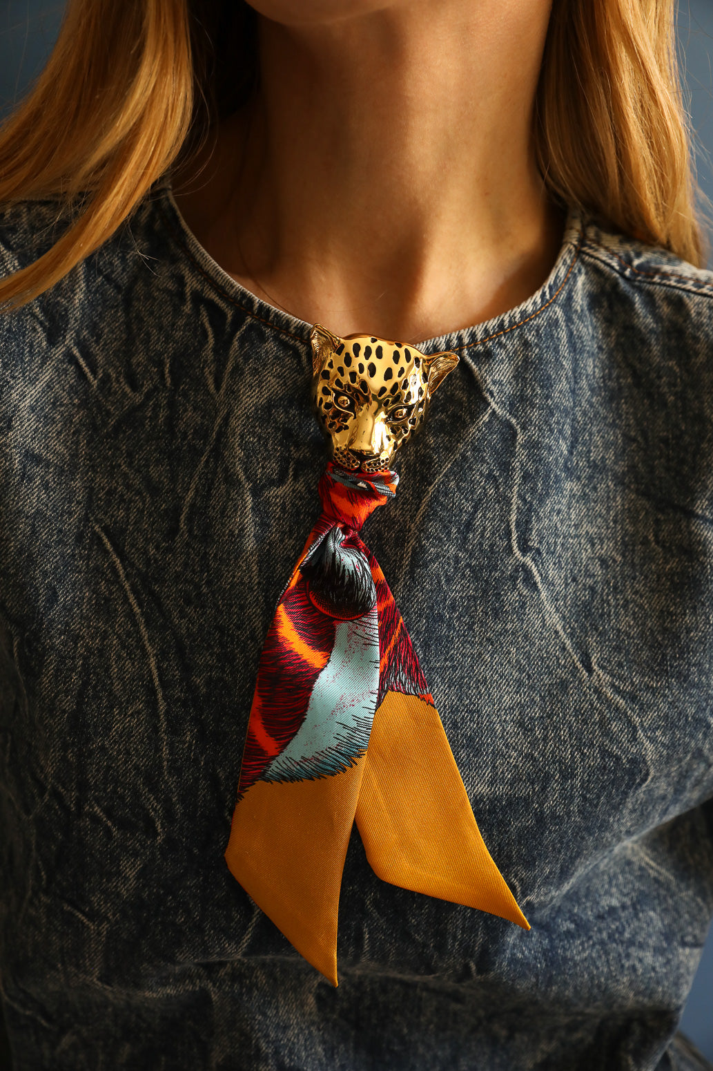 Broche Léopard émaillée or, Automne N°26