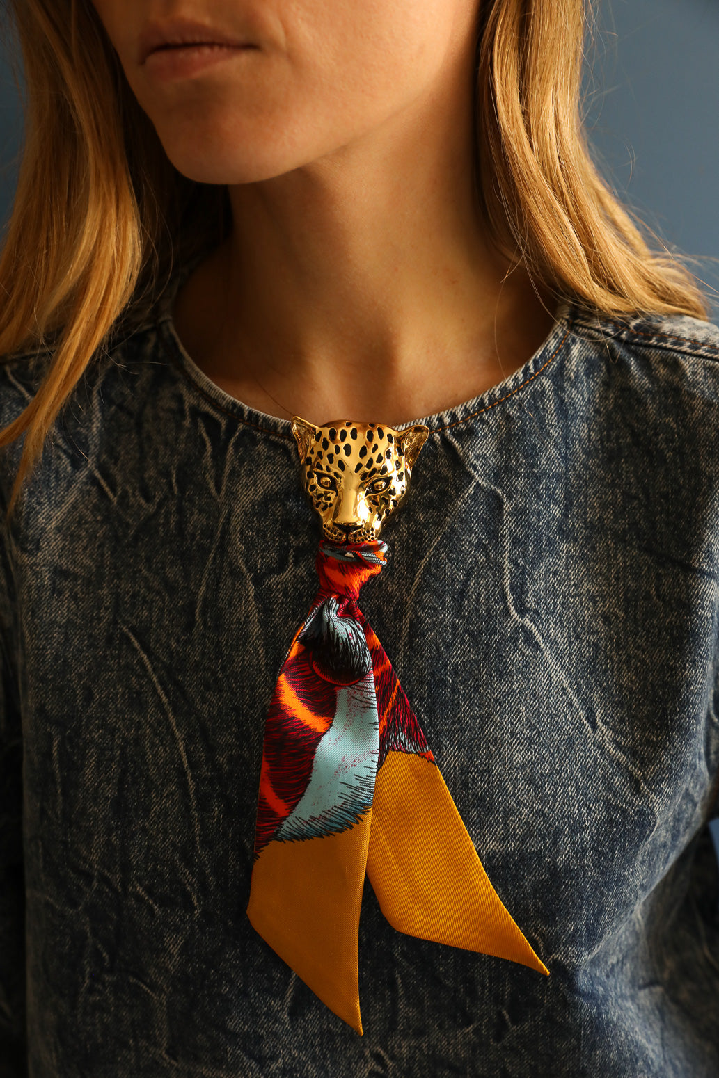 Broche Léopard émaillée or, Automne N°26