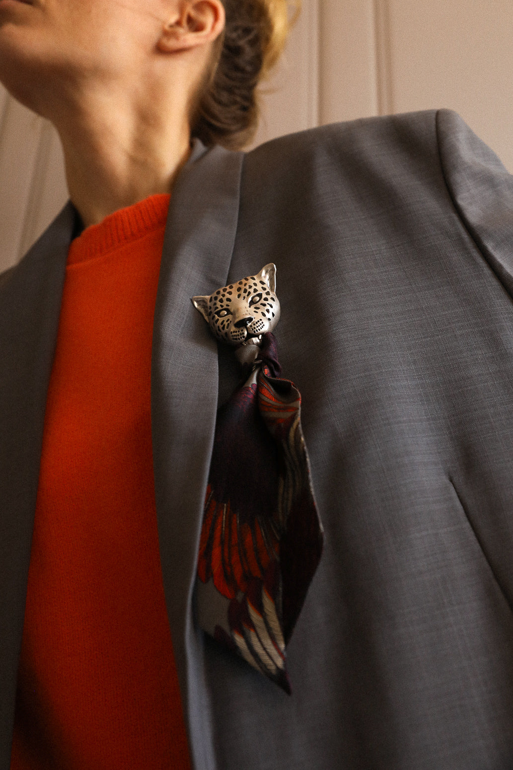 Broche Léopard émaillée argent