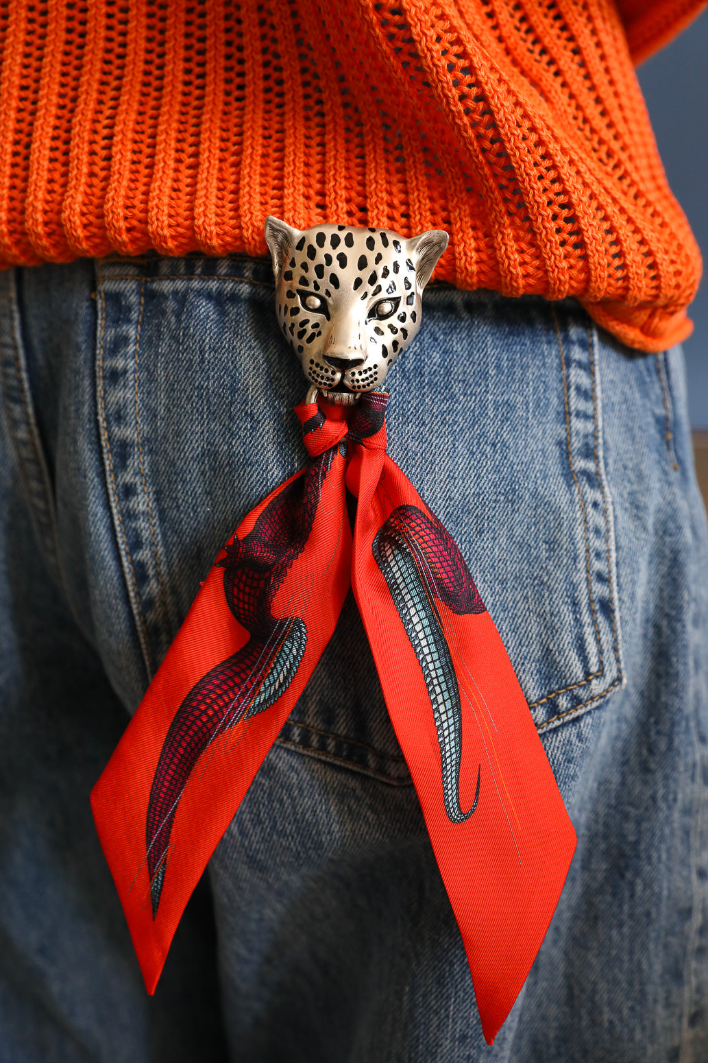 Broche Léopard émaillée argent