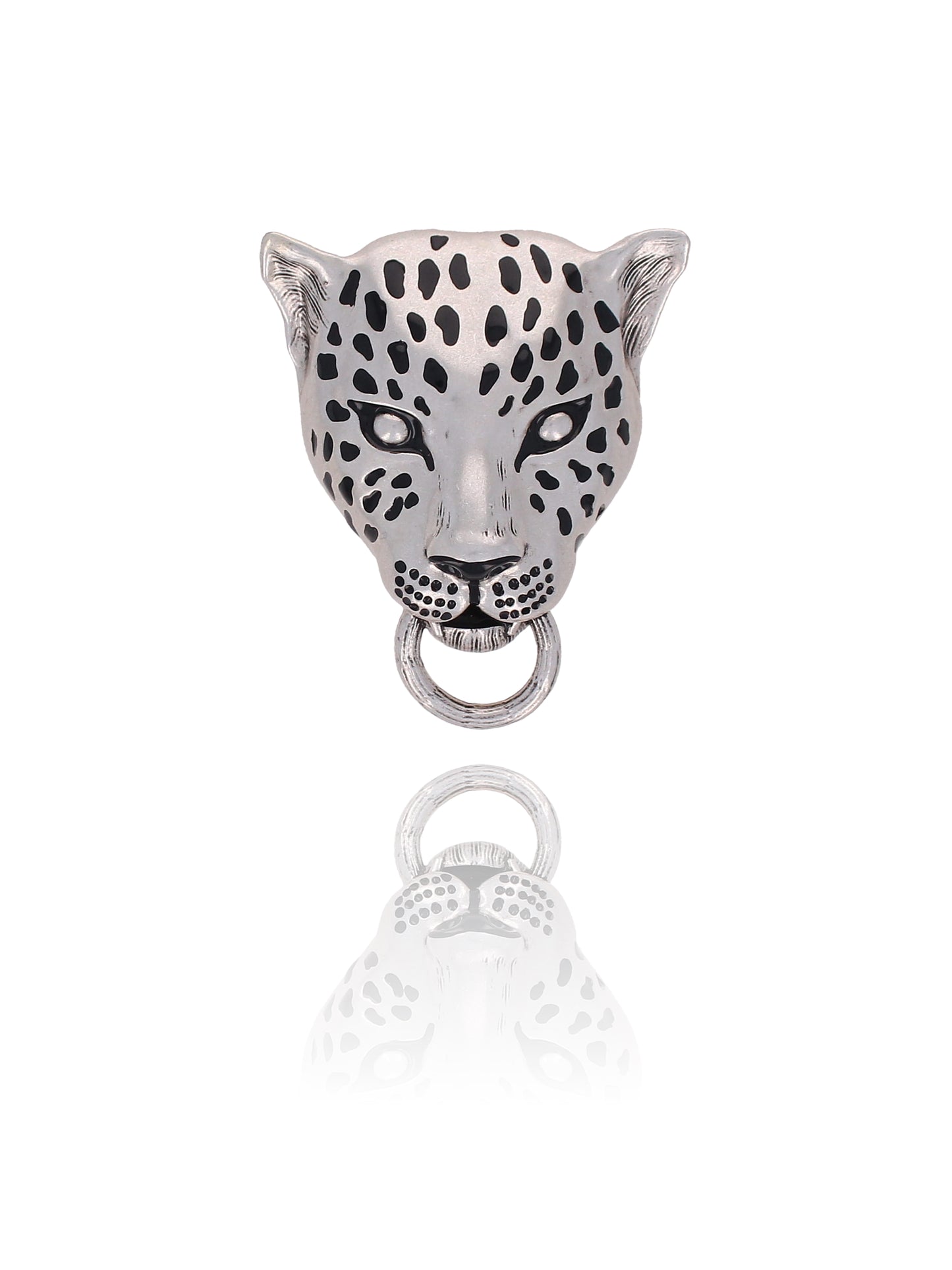 Broche Léopard émaillée argent