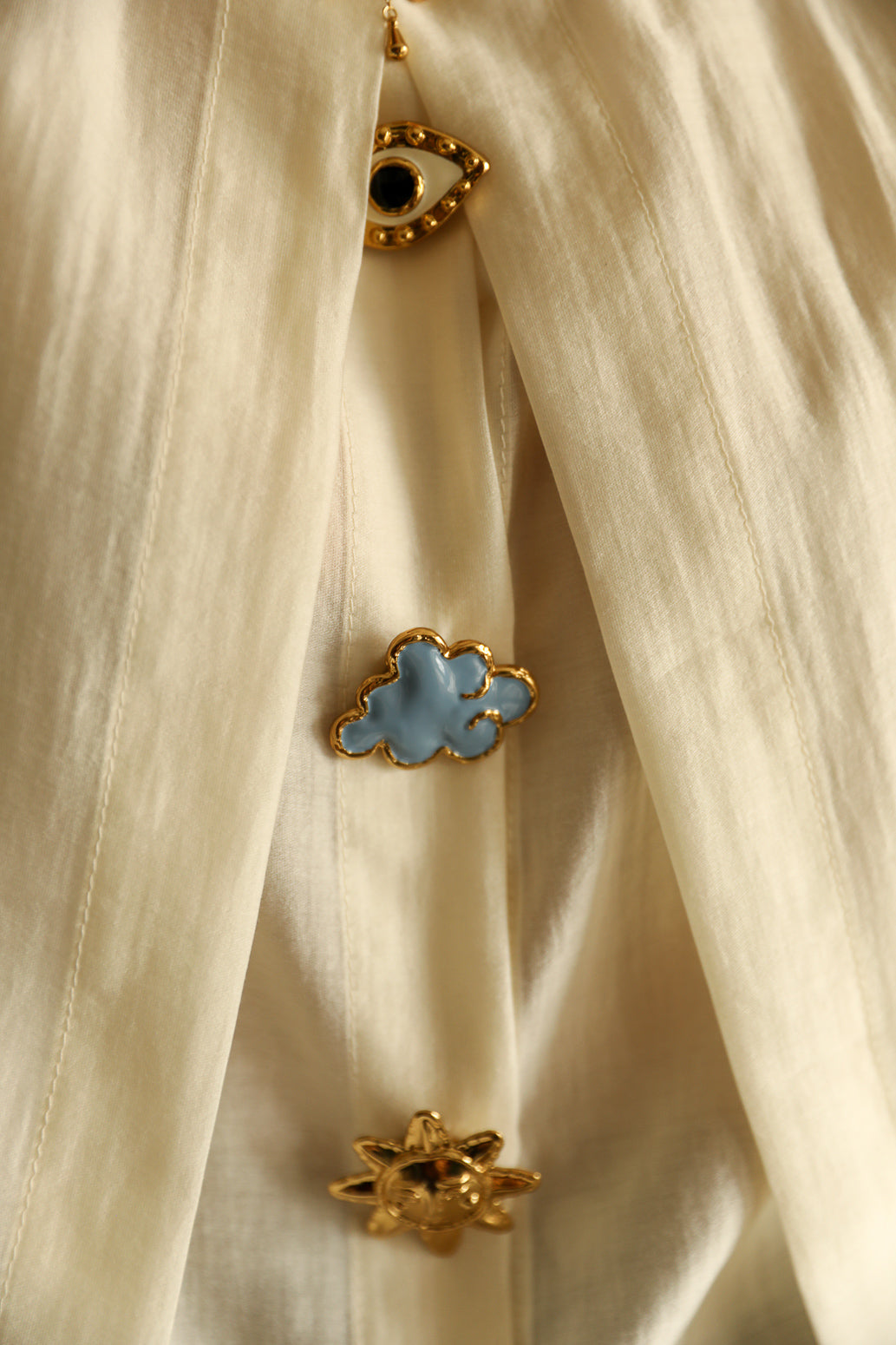 Dessin de chemise NUAGE, bleu jean