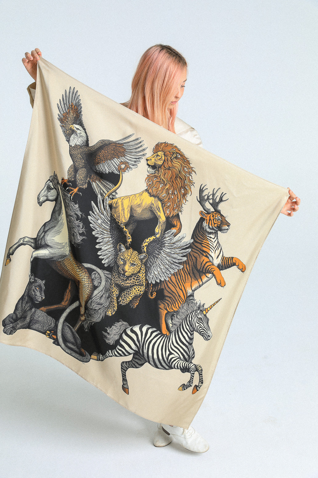 Carré de soie 110cm Fantastique, neutre