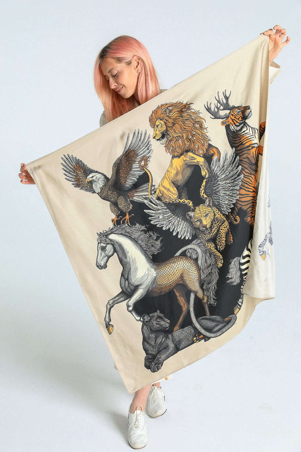 Carré de soie 110cm Fantastique, neutre