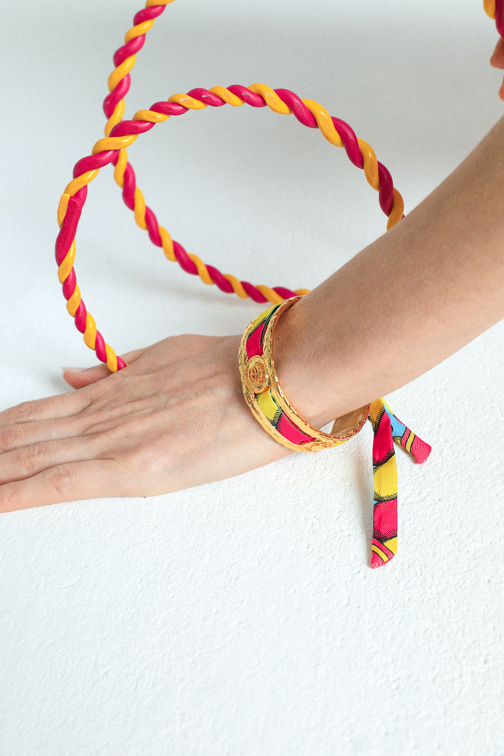 Irma cuff and its Blue Words ribbon