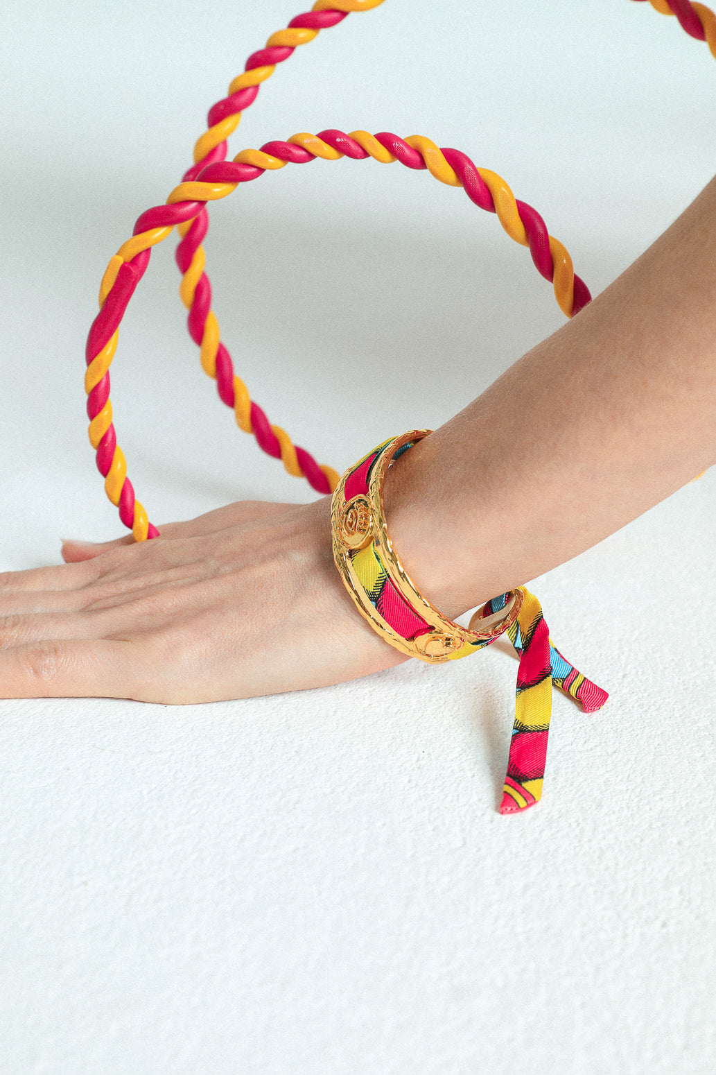 Irma cuff and its Blue Words ribbon