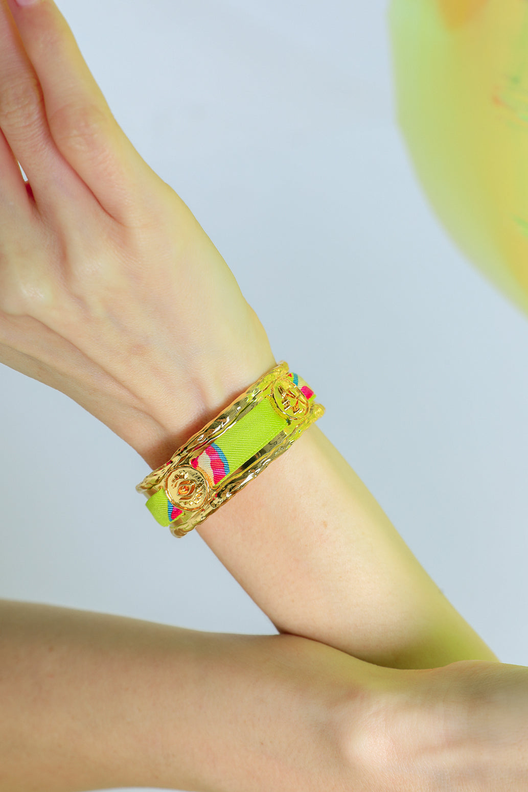 Irma cuff and its Blue Words ribbon