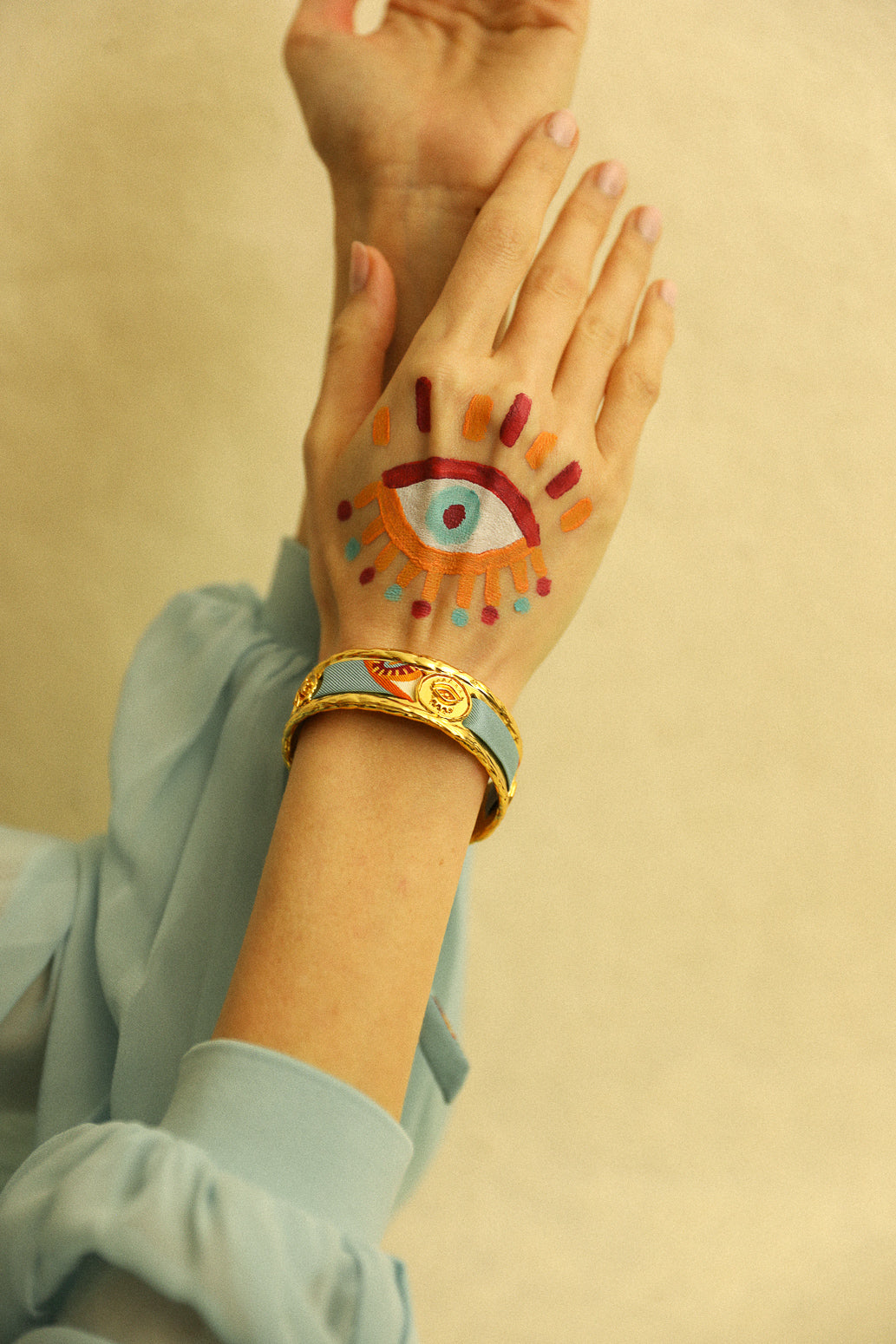 Irma cuff and its Blue Words ribbon