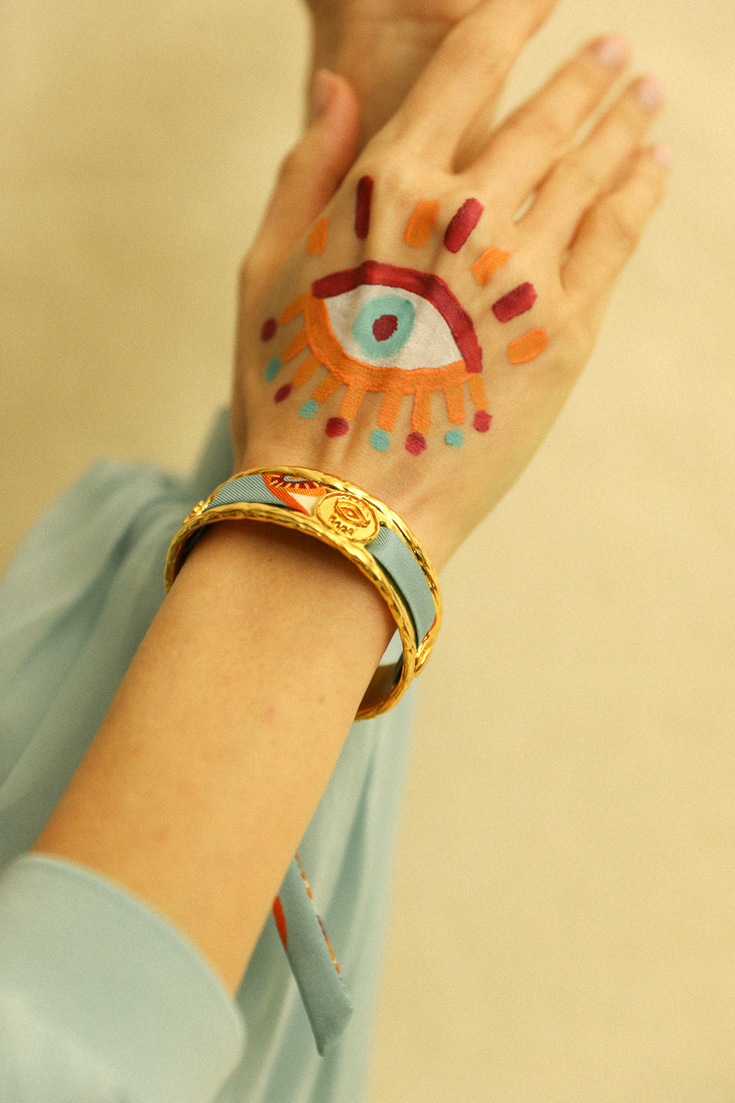Irma cuff and its Blue Words ribbon