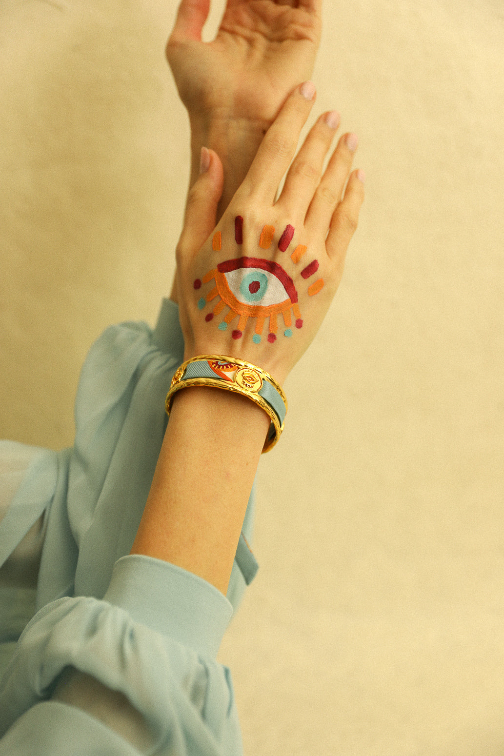 Irma cuff and its Blue Words ribbon