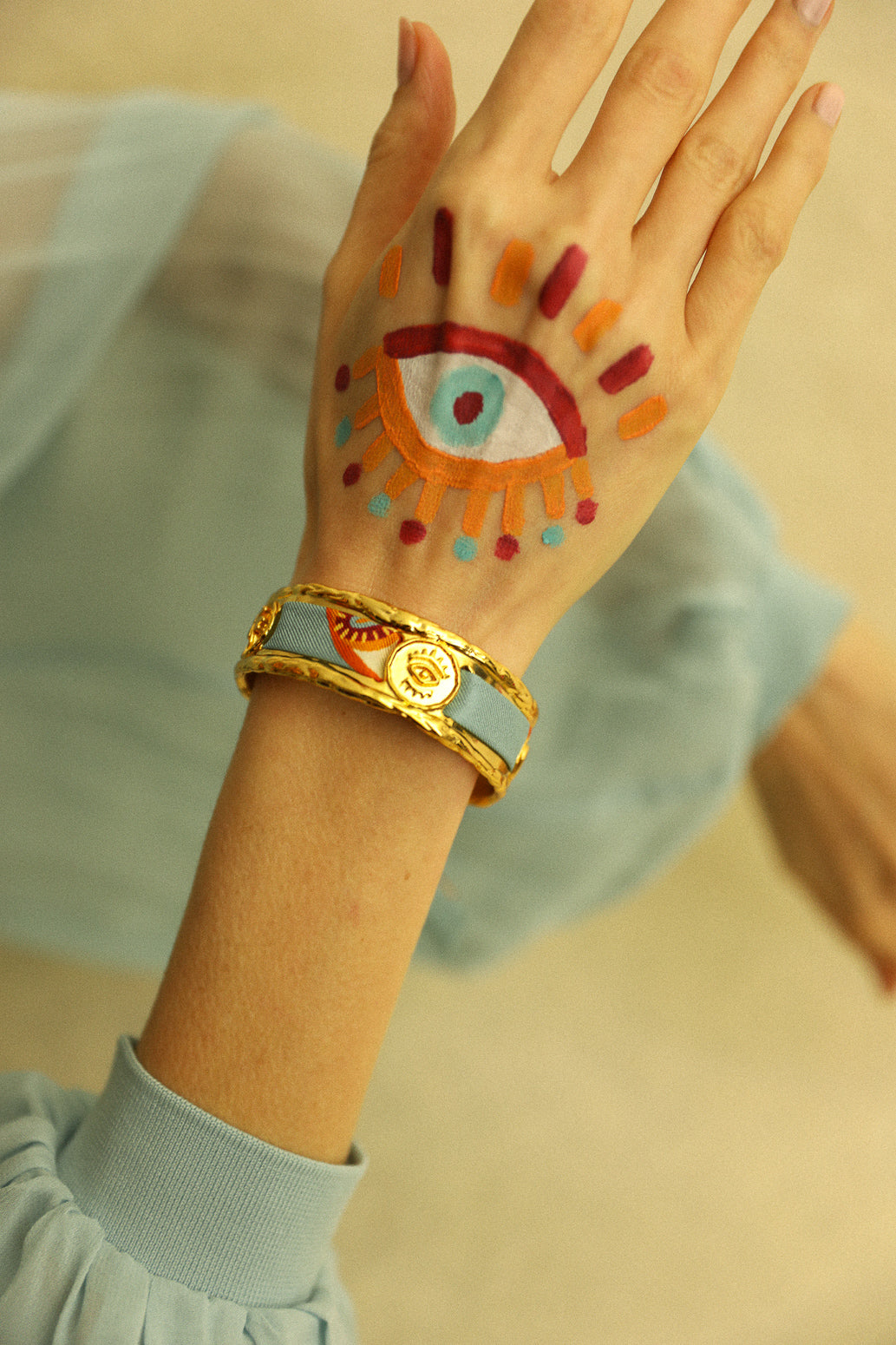 Irma cuff and its Blue Words ribbon