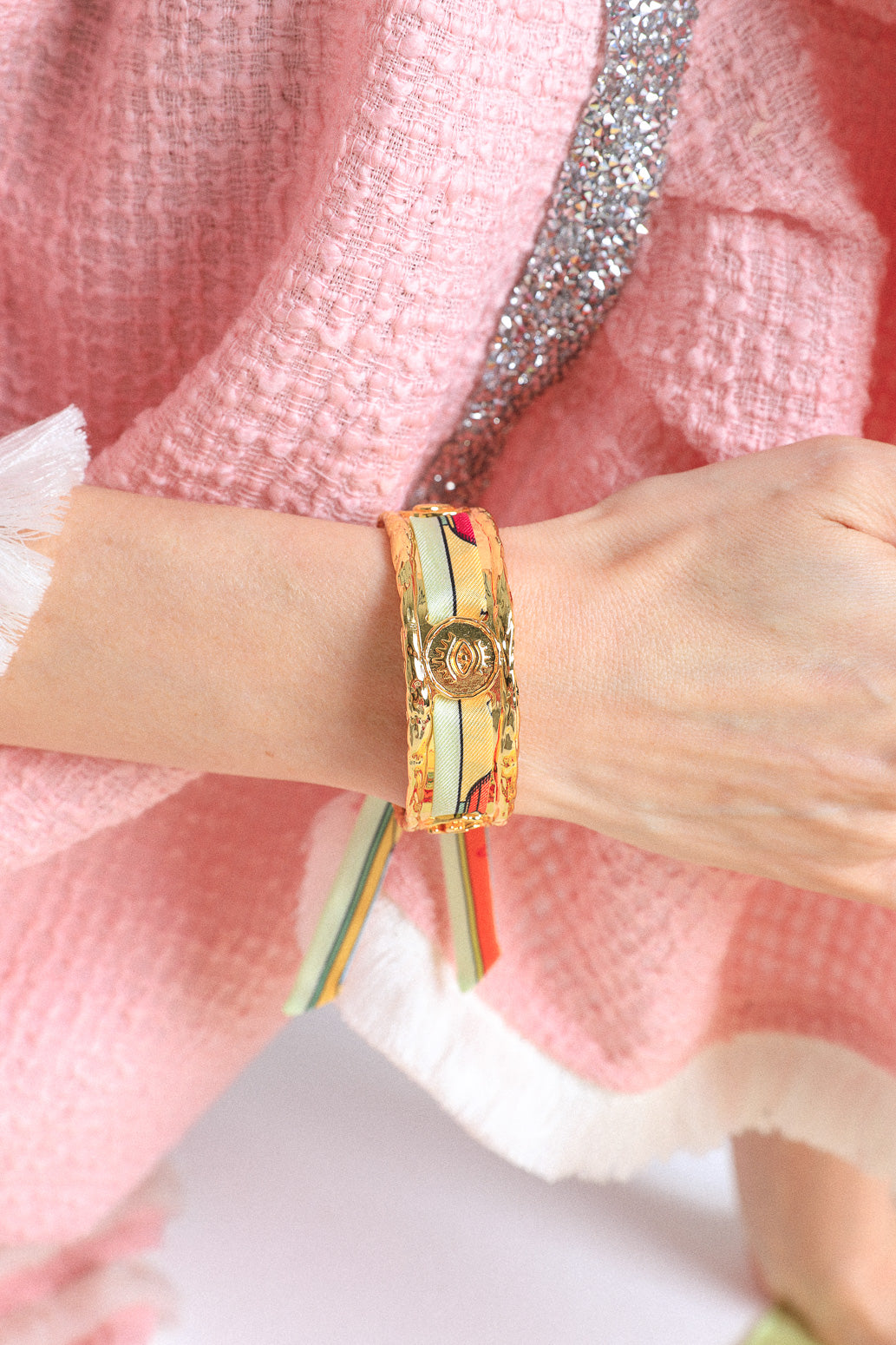 Irma cuff and its Blue Words ribbon