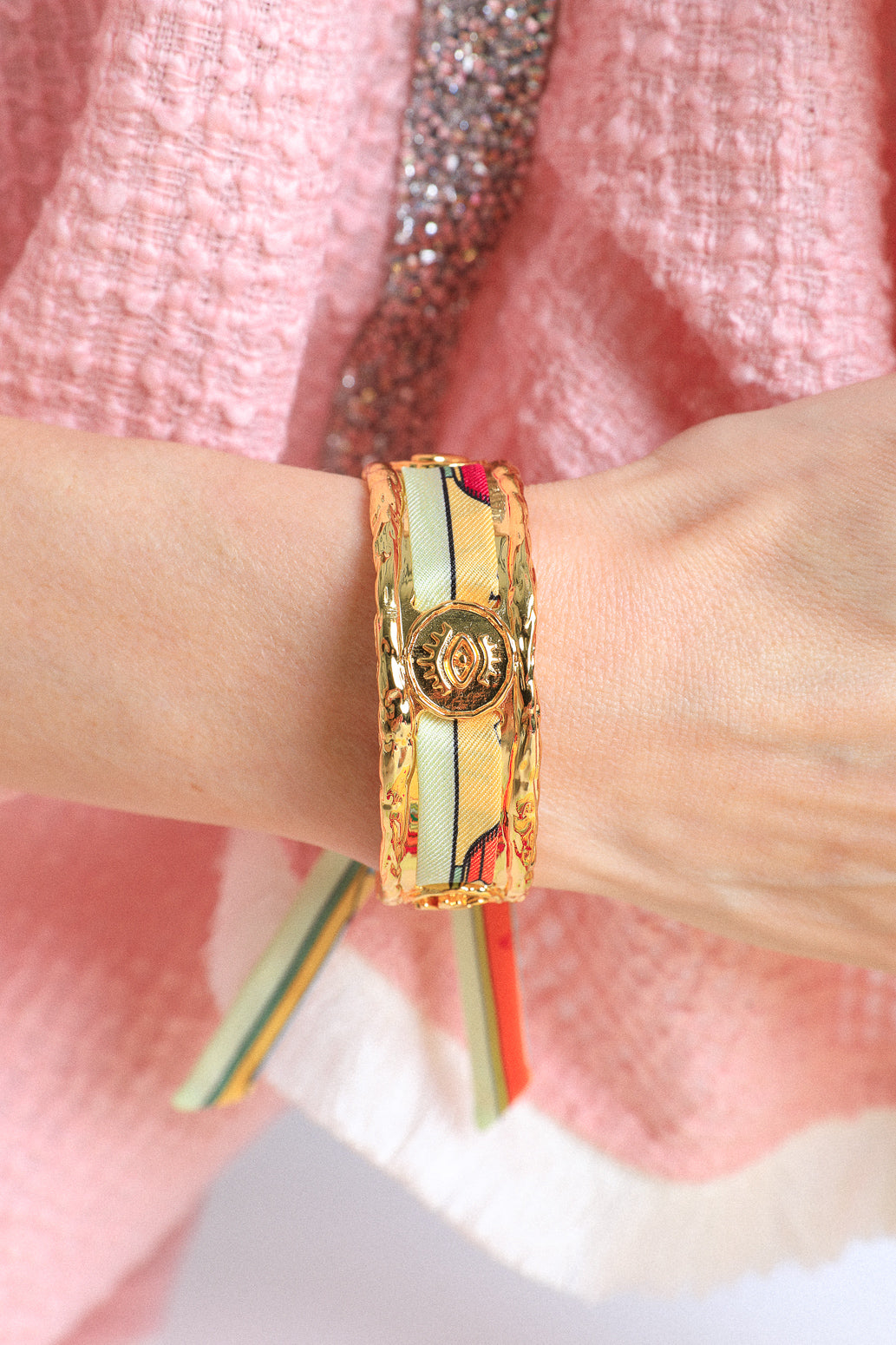 Irma cuff and its Blue Words ribbon