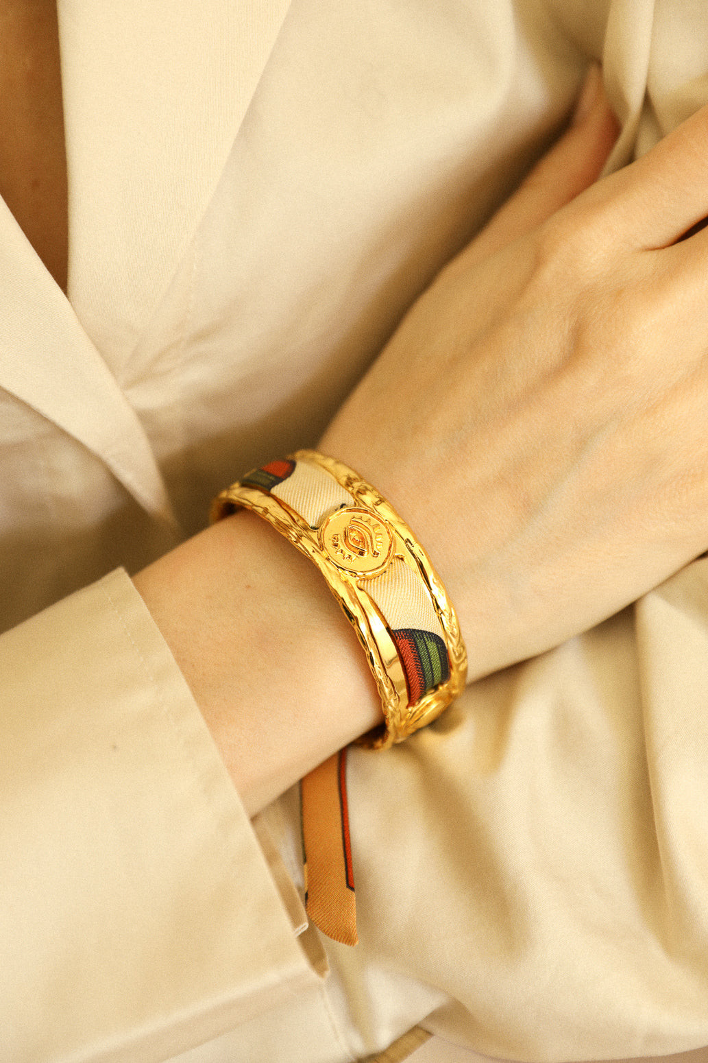 Irma cuff and its Blue Words ribbon