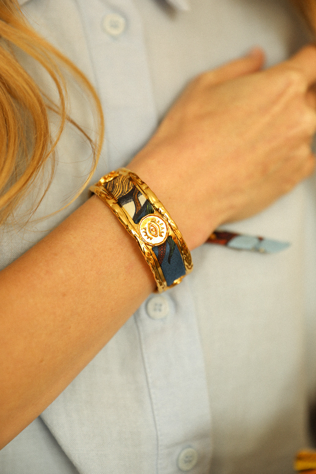 Irma cuff and its Blue Words ribbon