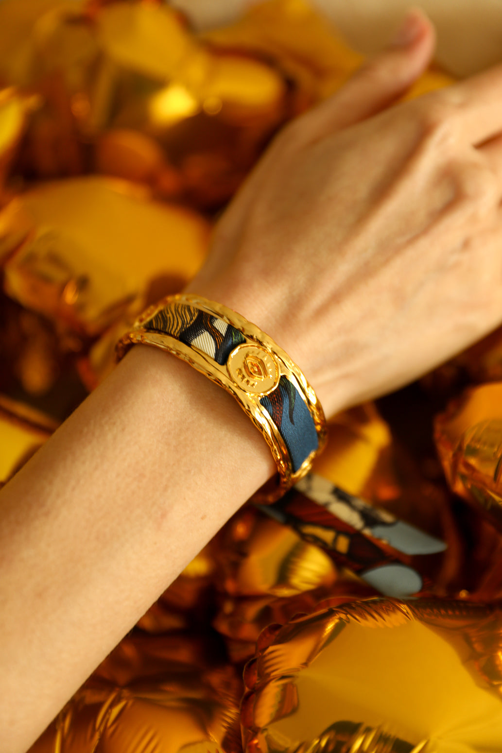 Irma cuff and its Blue Words ribbon
