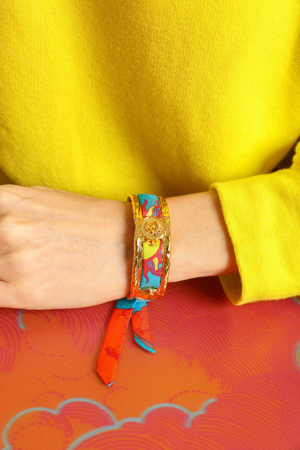 Irma cuff and its Blue Words ribbon