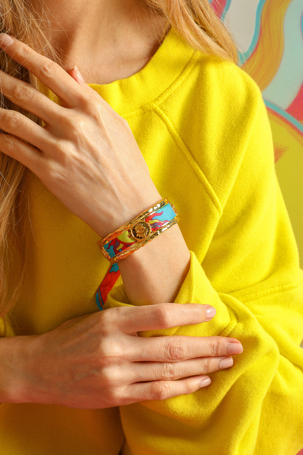 Irma cuff and its Blue Words ribbon