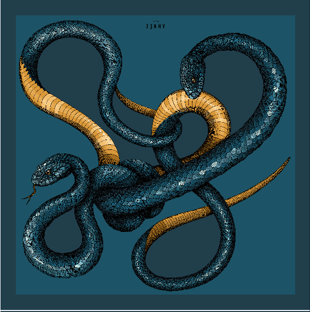 Mouchoir de poche 30cm Serpents, Bleu