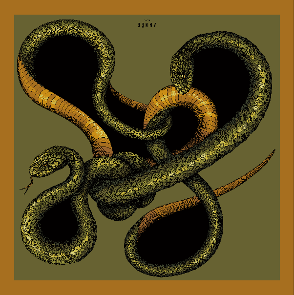 Mouchoir de poche 30cm Serpents, Kaki