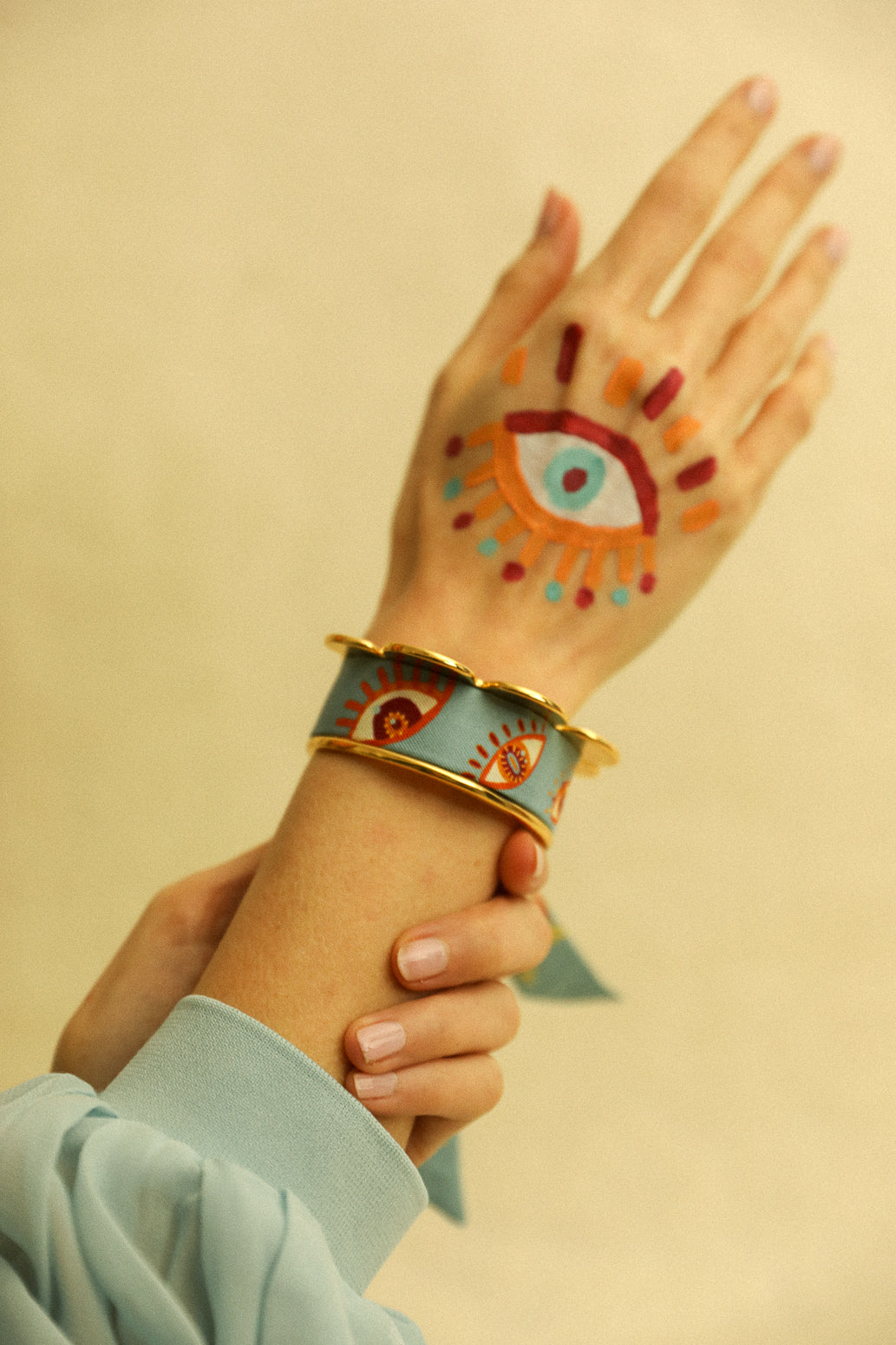 Pennant cuff and ribbon The Blue Words