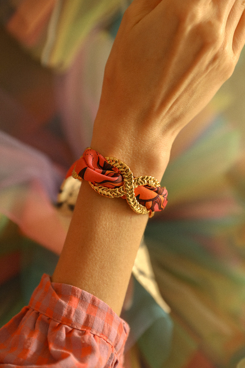 Bracelet en soie 4cm Le Temps, neutre